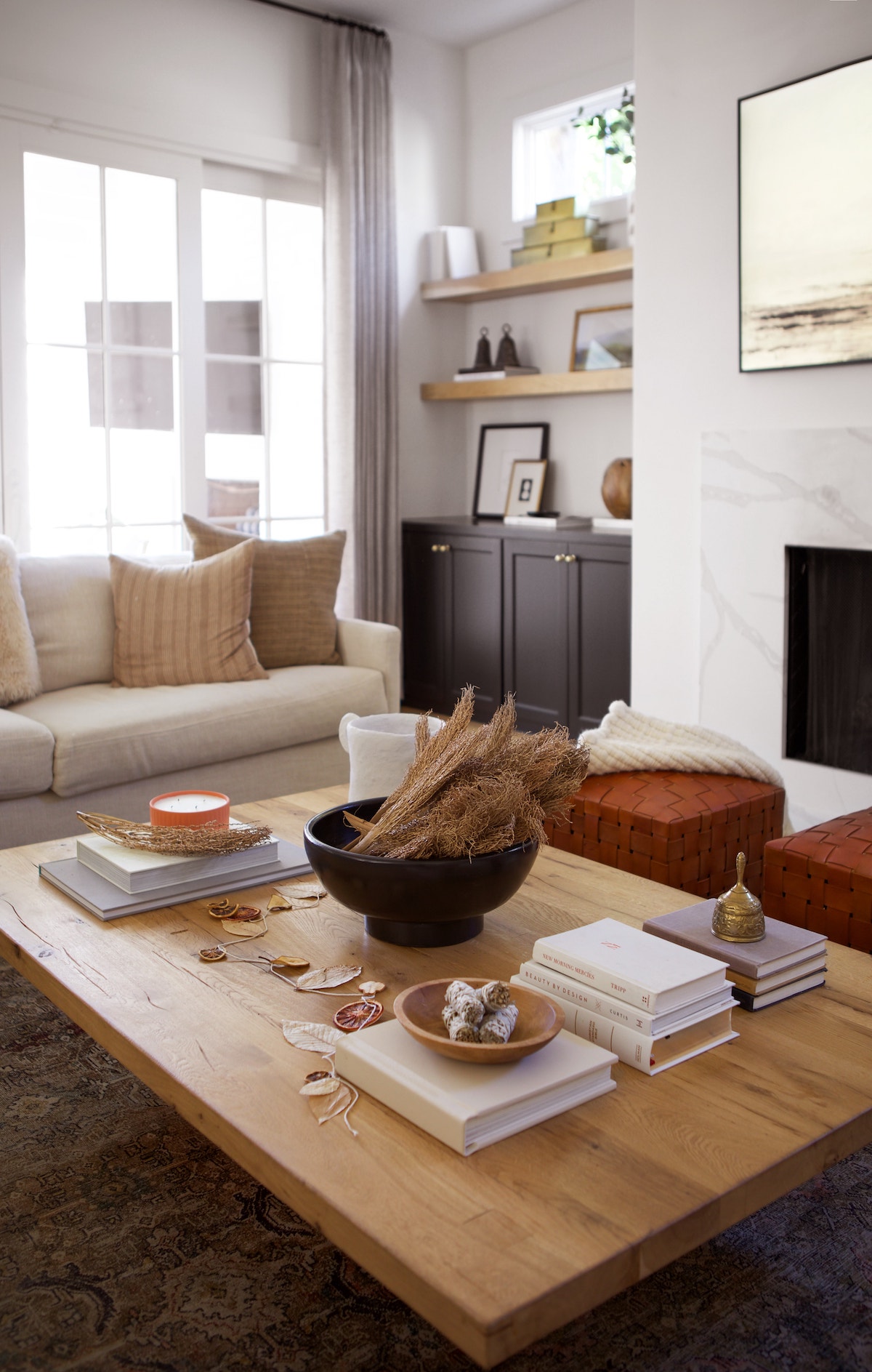 coffee table fall styling