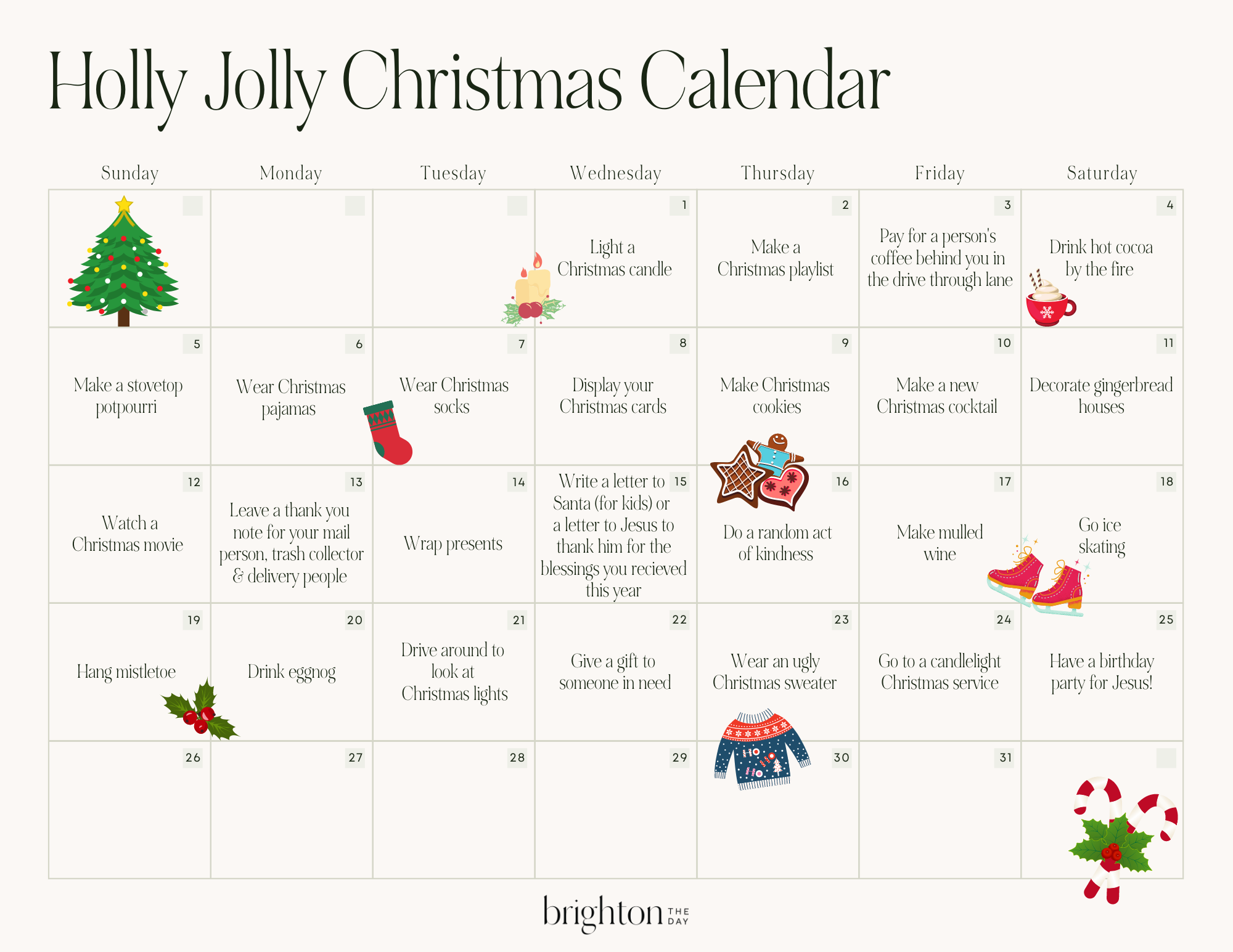 Brighton Butler's Christmas Activity Calendar