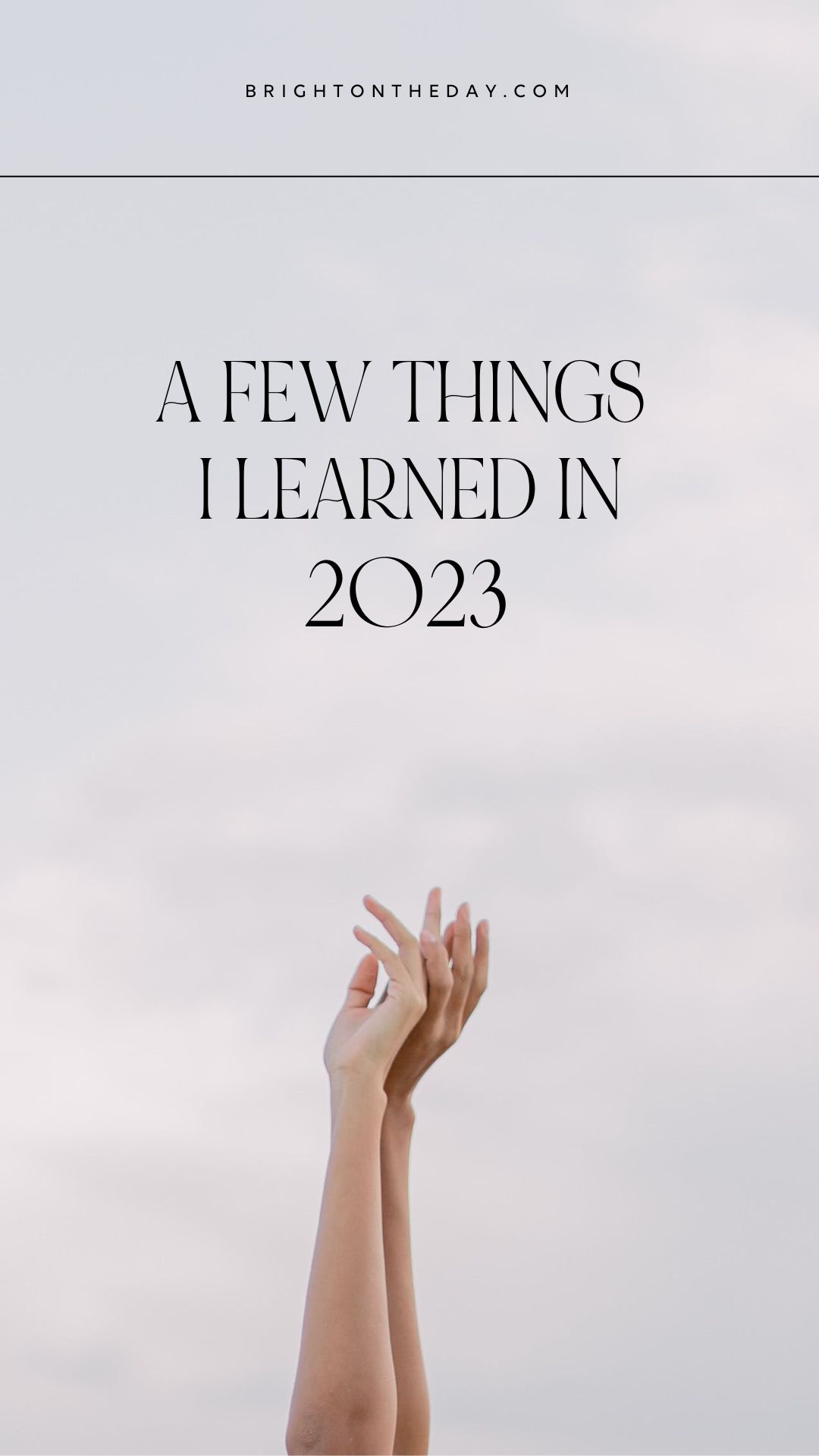 LESSONS I learned in 2023